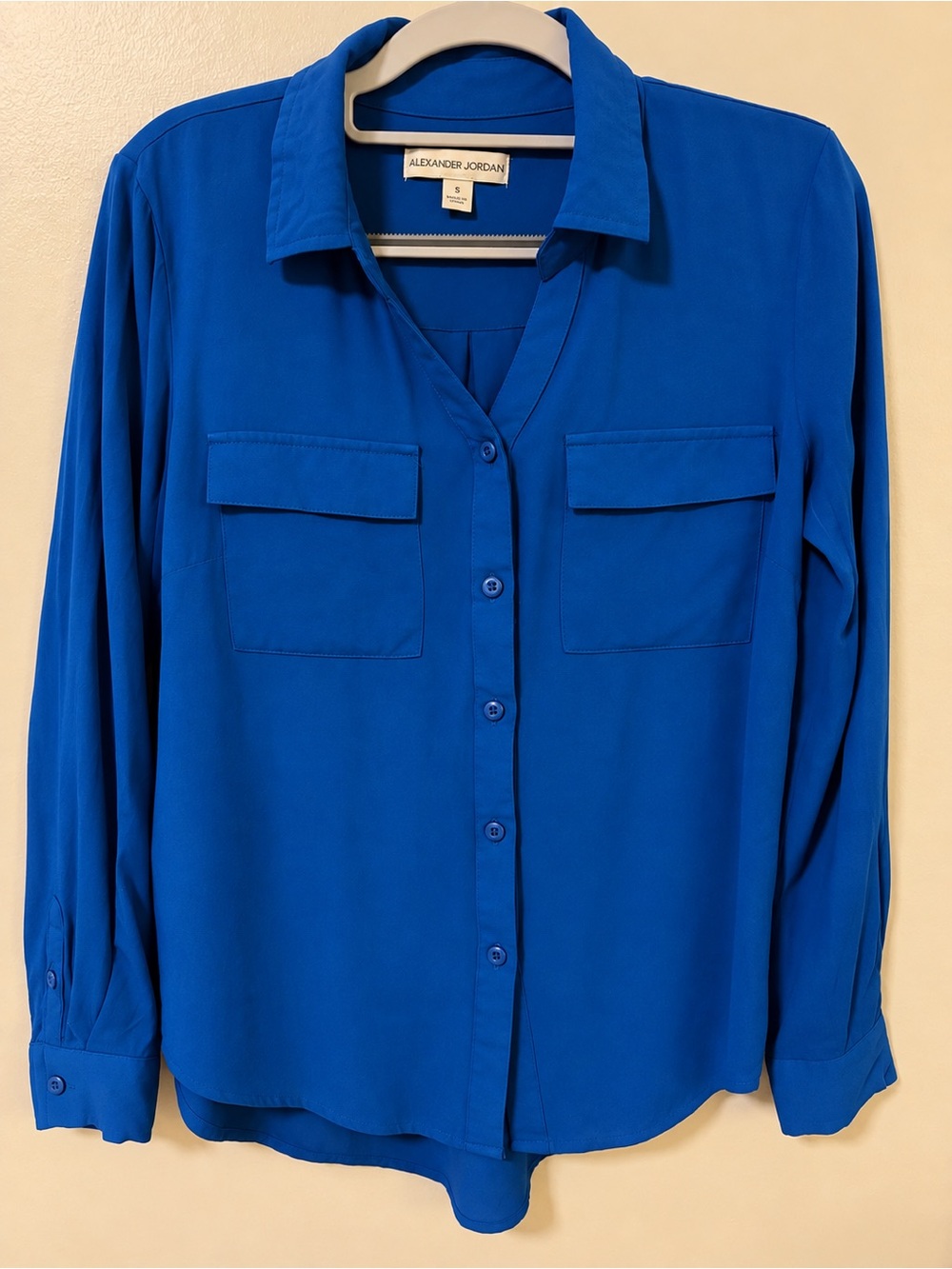 Alexander Jordan Royal Blue Button-Front Women's Blouse size S